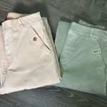 Spanx Womens Stretch Twill Wide Leg Cropped Pant Pale Pink And Green Bundle Sz S Photo 0