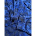 Susan Graver   Women Jacket 1X Blue Black Floral Evening Oriental Classic Buttons Photo 8