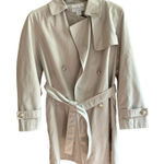 Worthington  Women's Ivory Trench Coat Size S Double-Breasted Belted‎ Photo 0