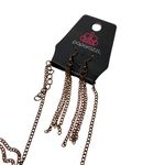 Paparazzi Sunny Sunflower Filigree Fringe Pendant Chain Necklace Earrings Set Photo 2