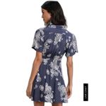 Free People  | Blue Hawaii Washed Blue Print Short Sleeve Mini Dress Size Large Photo 1