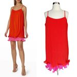 Milly  Bianca Dress Sleeveless Pleated Coral Orange Cocktail Ruffle Hem 10 NWOT Photo 1