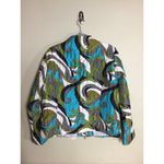 carole little Women 100% Silk Quilted Jacket Sz. Lrg Geometric Print Jacket Photo 4