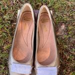 Clarks Blanche West Gold Metallic Dress Flat Womens Leather Ballet Loafer Size 8 Photo 2