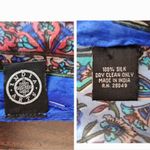 India Arts Silk Scarf Shawl Wrap Boho Blue Multicolor Paisley Print Photo 1