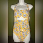 Cupshe Dandelion One Piece Cut Out Halter Neck Swimsuit Yellow Women's S… Photo 2