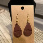 Handmade Brown Cow Clay Earrings Photo 1