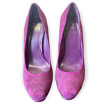 MADONNA Truth Or Dare Langlade Purple Suede Platform Heels Size 5.5 Photo 2