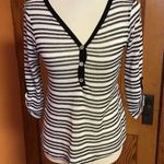 Chenault striped V Neck Beachy Sweater White Photo 8