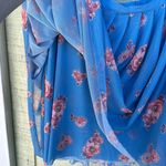 Free People  Floral mesh Blue Flowy boho Skirt Size XL Photo 4