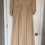 Long sleeve tan maxi formal dress Size M Photo 0