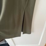 Leith  Olive Green Khaki Long Sleeve Scoopneck Midi Dress with Slit XS NWT Photo 1