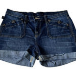 Rock & Republic Rock‎ & Republic Womens Stinger Blue Denim Cuffed Cut Off Shorts Size 12 Dark Photo 0