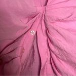 ZARA Fluid Ruched Y2K Retro Pink Button Up Collared Ling Sleeve Top Size L Photo 4