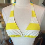 Aeropostale Yellow and White Striped Bikini Top Photo 3