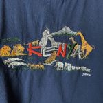 Vintage Kenya T Shirt XL Safari Embroidered Wildlife Nature Tee Dash Lions Blue Photo 4