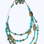 Mixit Womens Multi Layered Beaded Strand Earrings & Necklace Set Turquoise NWT Photo 0