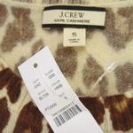 J.Crew NWT Cashmere Crewneck Sweater Shell in Muslin Brown Leopard Print S Photo 5