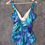 MiracleSuit Flamenco Oceanus One Piece Swimsuit Blue Flattering Vacation Large Photo 4