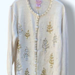 Vintage Basic Editions Holiday‎ Cardigan Sweater Gold Size XL Photo 0