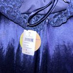 Windsor WT  Midnight Blue Maxi Length Satin Dress with Slit and Scrunch Photo 3