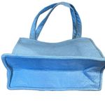 Felt Santa Christmas Tree Appliqué Double Handle Small Tote Resuable Gift Bag Blue Photo 3