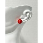 Polka dots & Heart Print Round Star & Heart Shape Fabric Stud Earrings 3 Pairs Red Photo 3