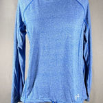 Under Armour Womens HeatGear Hoodie Heather Blue Long Sleeve Top Size M Preppy Photo 0