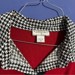 Allison Daley Red Cardigan with Houndstooth Trim  II 3X VTG Photo 1