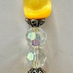 crystal and yellow cats eye vintage necklace Photo 7