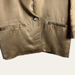 Diane Von Furstenberg  Light Brown Satin One Button Blazer Jacket Size 4 Photo 2