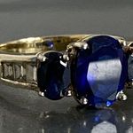 Ross Simons  gold Over Sterling Silver 925 Dark Blue Sapphire band Ring Sz 8 Photo 1