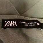 ZARA  Green Sleeveless V-Neck Belted Tie Waist Pull On Jumpsuit Romper Shorts M Photo 2