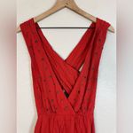 For Love & Lemons  Little Lover Studded Plunge V Neck Mini Dress Red Small Photo 2