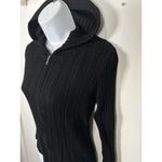 Y2K Belldini Womens Medium Hoodie Long Sleeve Top Black Stretch Full Zip Photo 11