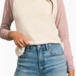 Poof! Poof New York Sweater Womens Long Sleeve White Ponk Crewneck Size Large NWT Photo 0