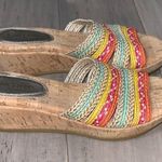 Eric Javits Colorful Braided Cork Summer Open Toe Wedge Sandals 6.5 Photo 4