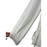 Lou & grey  Ivory Linen Blend Side Tie Button Down Shirt Small Vacation Resort Photo 3