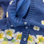 Alexandra Bartlett Knit Floral Daisy Cardigan Sweater Vintage Cottage Photo 2
