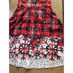 B40 New Women’s Christmas 🤶 Snowflake ❄️ Faux Fur Trim Dress Medium 15.5” Bust Photo 1