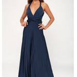 Lulus  Always Stunning Convertible Navy Blue Maxi Dress Size Small Photo 2