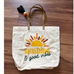 Sunshine & Good VIbes beach bag tote NWT Tan Photo 1