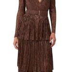 Sabina Musayev carry dress in bronze Medium Womens Midi Long Brown Photo 0