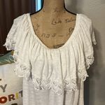 Terra & Sky White  embroidered lace off the shoulder top. EUC. Photo 1