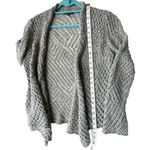 Eileen Fisher Large Alpaca Wool Blend Grey Open Stitch Ash Sweater Cardigan Photo 8