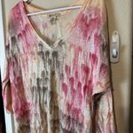 XCVI  Peach Pink Tie Dye Tunic Top Scoop Neck 3/4 Sleeve Cotton Modal Size M Photo 1