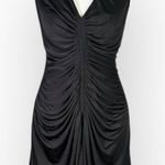 Jill Stuart Jill  Mini Dress Womens 8 Black Halter Ruched A-Line Open Back Jersey Photo 0