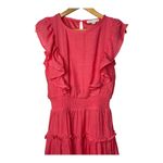 HYFVE Coral Ruffle Sleeveless Dress Smocked Waist Tiered Summer Size Small NWOT Photo 1