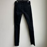 Rag and Bone Women’s Skinny Stretch Mid Rise Black Jeans Size 26 Distressed Knee Photo 5