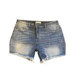 Zenana Women's Plus Size 1X Blue Denim Cut-Off Shorts Casual Photo 0